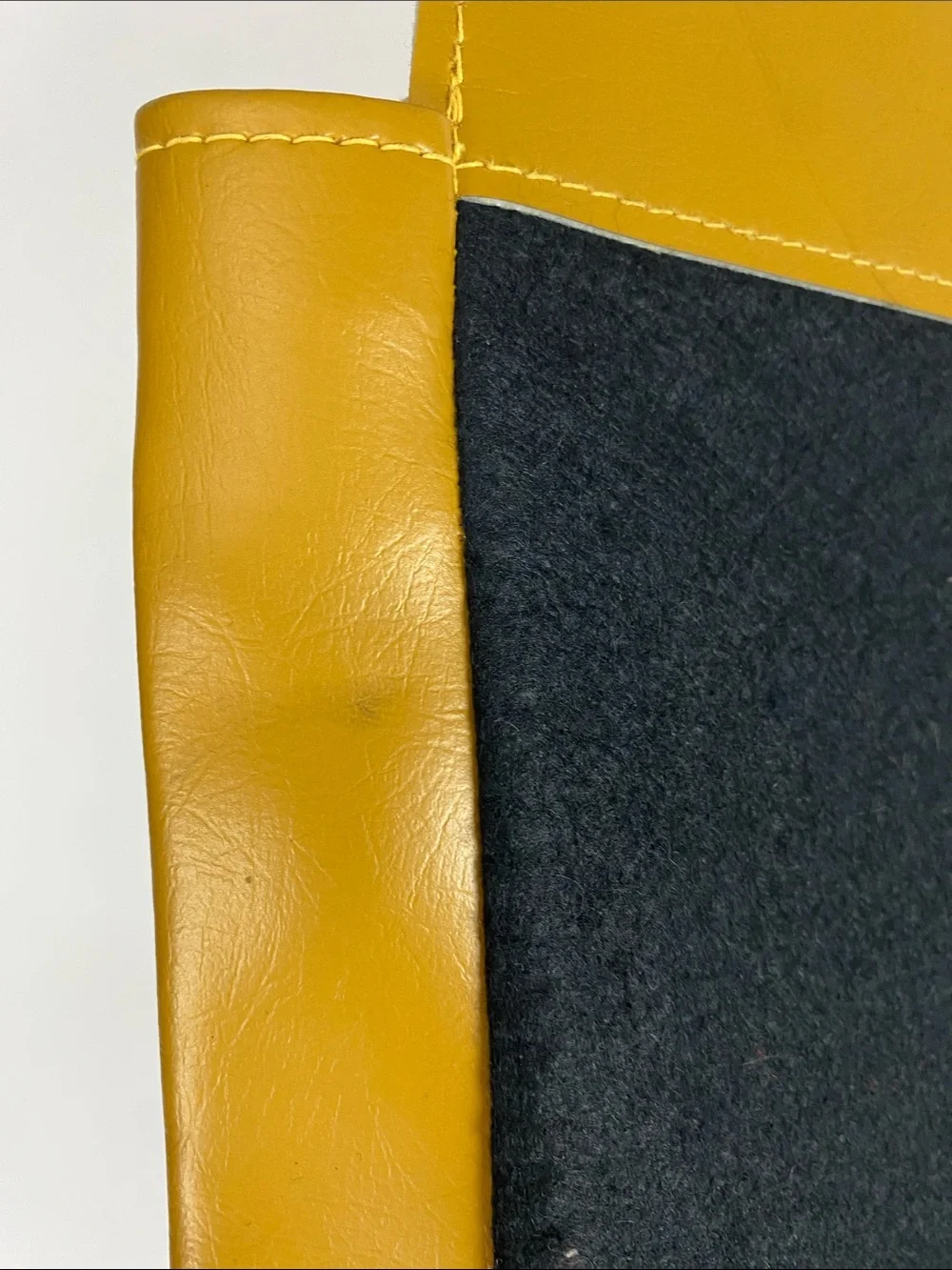 Vintage GUCCI Black Felt Wool Faux Leather Crest Tote Dust Bag